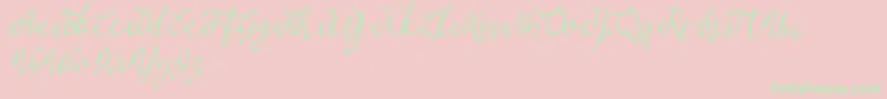 najwa-Schriftart – Grüne Schriften auf rosa Hintergrund