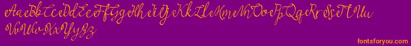 najwa Font – Orange Fonts on Purple Background