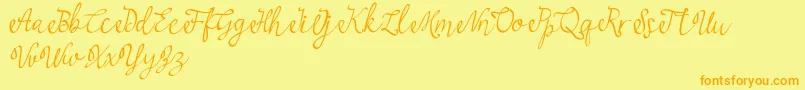 najwa Font – Orange Fonts on Yellow Background