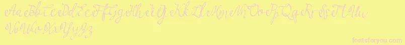 najwa Font – Pink Fonts on Yellow Background