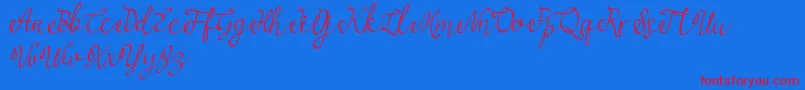 najwa Font – Red Fonts on Blue Background