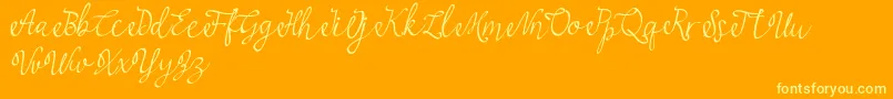 najwa Font – Yellow Fonts on Orange Background