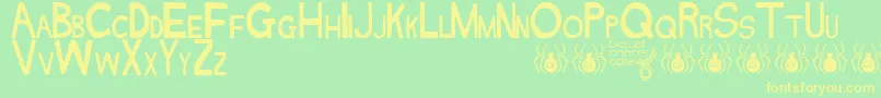 fuente NAKED – Fuentes Amarillas Sobre Fondo Verde