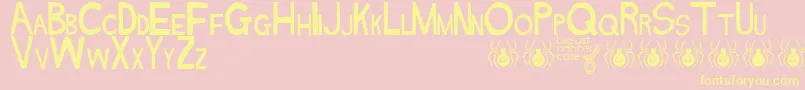 NAKED Font – Yellow Fonts on Pink Background