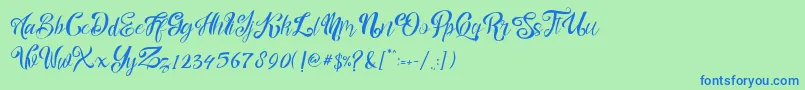nalicha Font – Blue Fonts on Green Background
