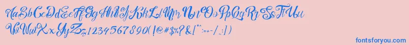 nalicha Font – Blue Fonts on Pink Background