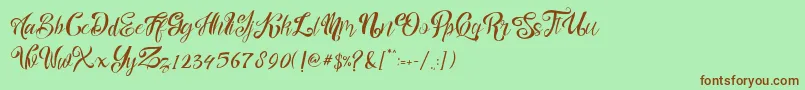 nalicha Font – Brown Fonts on Green Background