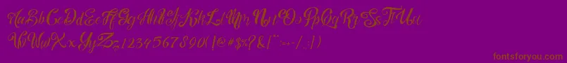 nalicha Font – Brown Fonts on Purple Background