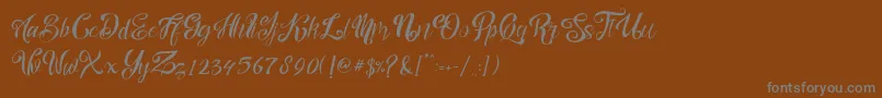 フォントnalicha – 茶色の背景に灰色の文字