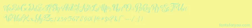 nalicha Font – Green Fonts on Yellow Background