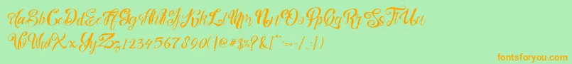 nalicha Font – Orange Fonts on Green Background