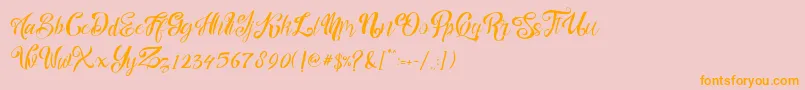 nalicha Font – Orange Fonts on Pink Background