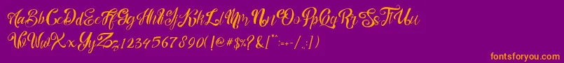 nalicha Font – Orange Fonts on Purple Background