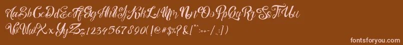 nalicha Font – Pink Fonts on Brown Background