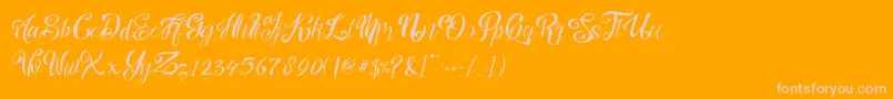 nalicha Font – Pink Fonts on Orange Background