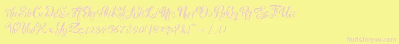 nalicha Font – Pink Fonts on Yellow Background