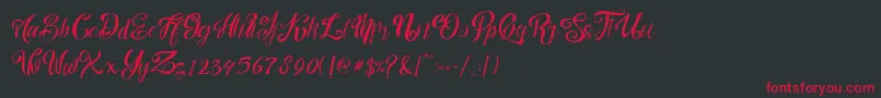 nalicha Font – Red Fonts on Black Background