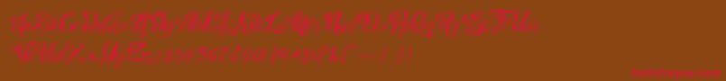 nalicha Font – Red Fonts on Brown Background