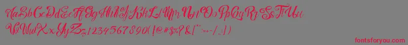 フォントnalicha – 赤い文字の灰色の背景