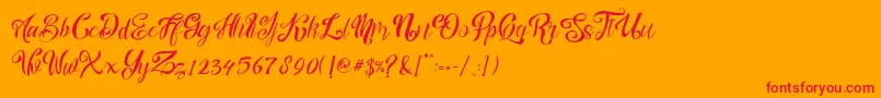 nalicha-Schriftart – Rote Schriften auf orangefarbenem Hintergrund