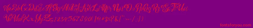 フォントnalicha – 紫の背景に赤い文字