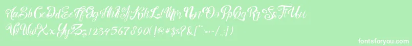 nalicha Font – White Fonts on Green Background