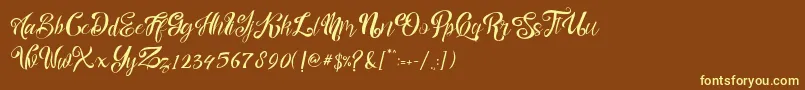 nalicha Font – Yellow Fonts on Brown Background