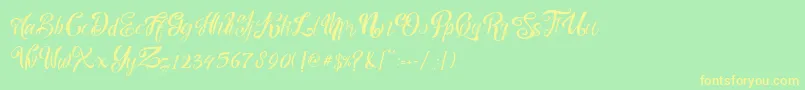 nalicha Font – Yellow Fonts on Green Background