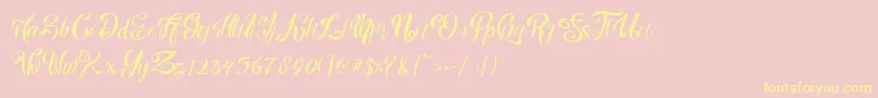 nalicha Font – Yellow Fonts on Pink Background