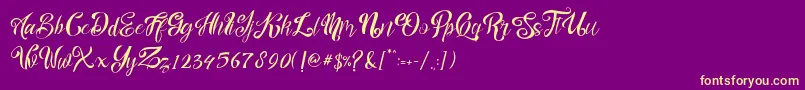 nalicha Font – Yellow Fonts on Purple Background