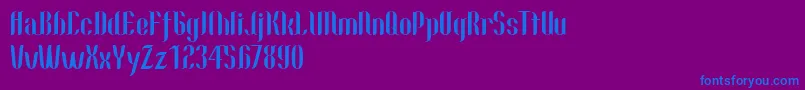 Nallo-Schriftart – Blaue Schriften auf violettem Hintergrund