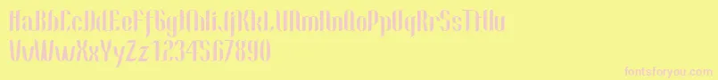 Nallo Font – Pink Fonts on Yellow Background