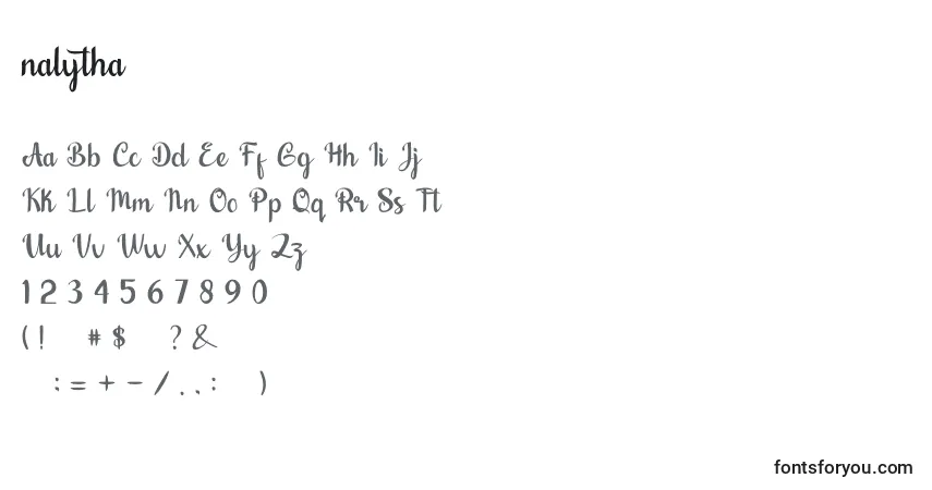 Schriftart Nalytha – Alphabet, Zahlen, spezielle Symbole
