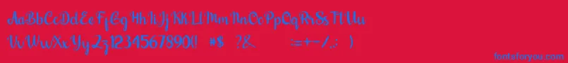 フォントnalytha – 赤い背景に青い文字