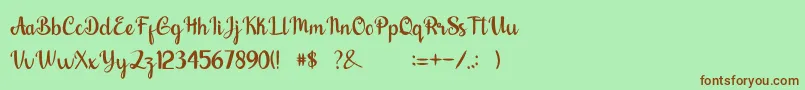 nalytha-fontti – ruskeat fontit vihreällä taustalla