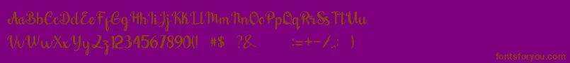フォントnalytha – 紫色の背景に茶色のフォント