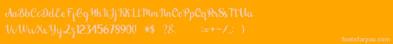 nalytha-Schriftart – Rosa Schriften auf orangefarbenem Hintergrund