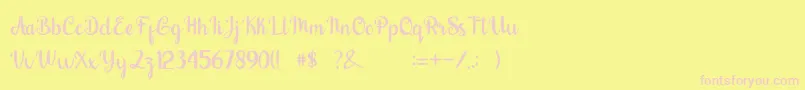 nalytha-fontti – vaaleanpunaiset fontit keltaisella taustalla
