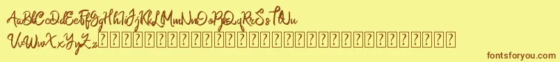 Namasia  Personal Use Font – Brown Fonts on Yellow Background