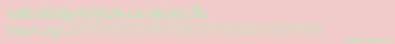 Namasia  Personal Use Font – Green Fonts on Pink Background