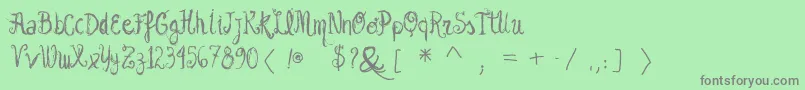 Vtksgarotabonita Font – Gray Fonts on Green Background