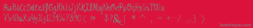 Vtksgarotabonita Font – Gray Fonts on Red Background