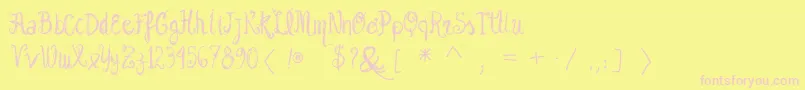 Vtksgarotabonita Font – Pink Fonts on Yellow Background