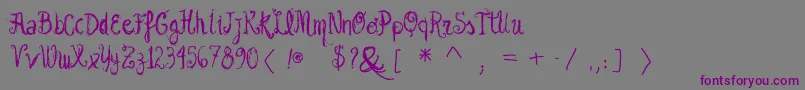 Шрифт Vtksgarotabonita – фиолетовые шрифты на сером фоне