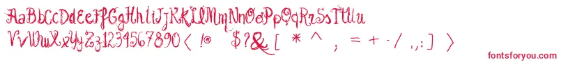 Vtksgarotabonita-Schriftart – Rote Schriften auf weißem Hintergrund