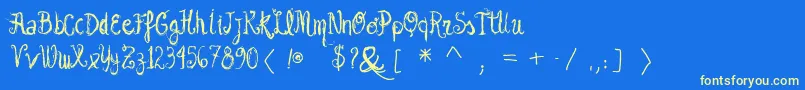Vtksgarotabonita Font – Yellow Fonts on Blue Background