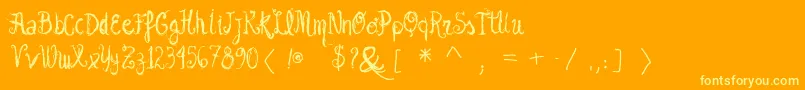 Vtksgarotabonita Font – Yellow Fonts on Orange Background