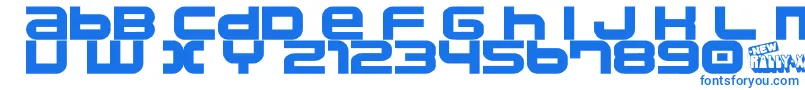 フォントnamco   – 白い背景に青い文字