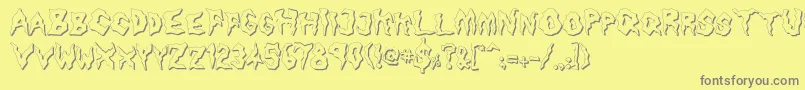 Nameless Harbor-Schriftart – Graue Schriften auf gelbem Hintergrund