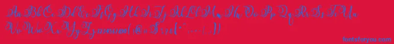 Namilla Font – Blue Fonts on Red Background